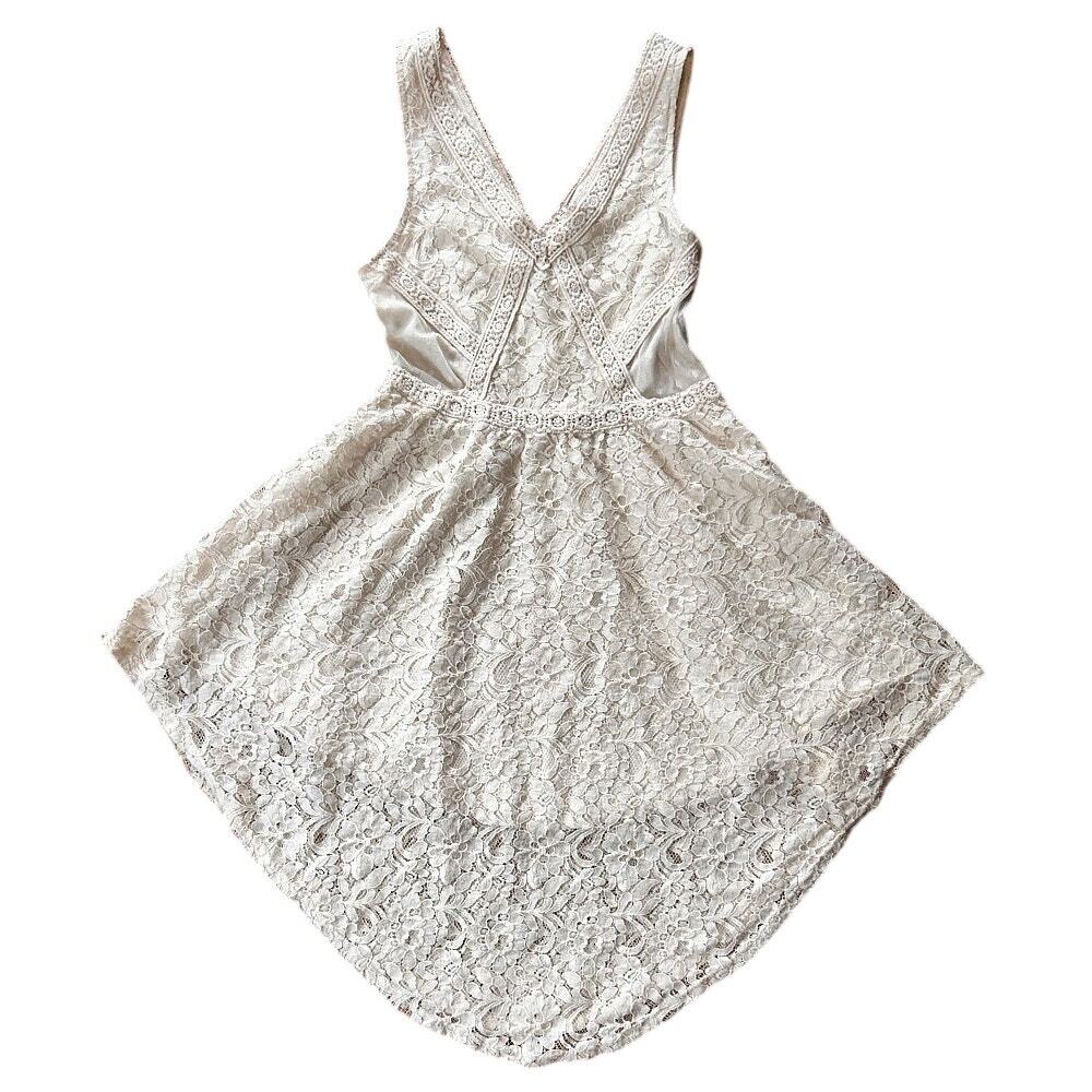 Divided by H&M Lace Overlay Sleeveless Asymmetrical Handkerchief Hem Dress 6